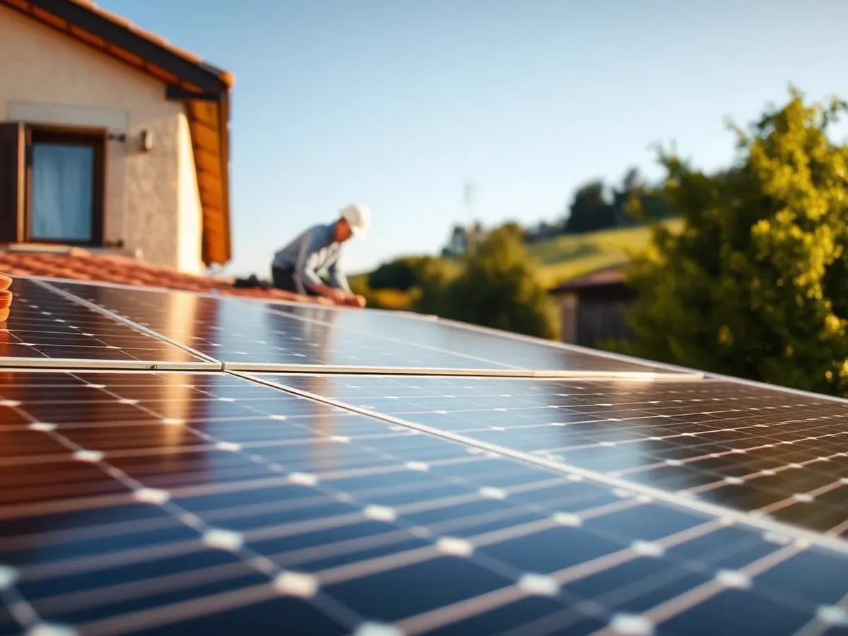 Installation de panneaux solaires sur une maison du Sud-Ouest